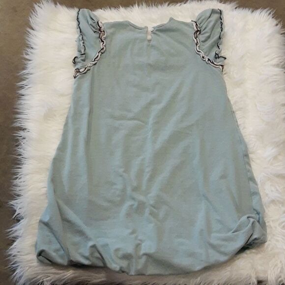 Persnickety Blue Dress - Size 12 w/ Ruffle Sleeves - Picture 7 of 8